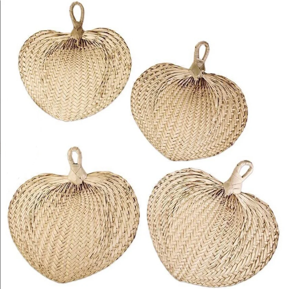 36 Raffia Hand Fans Wedding Shower Favors